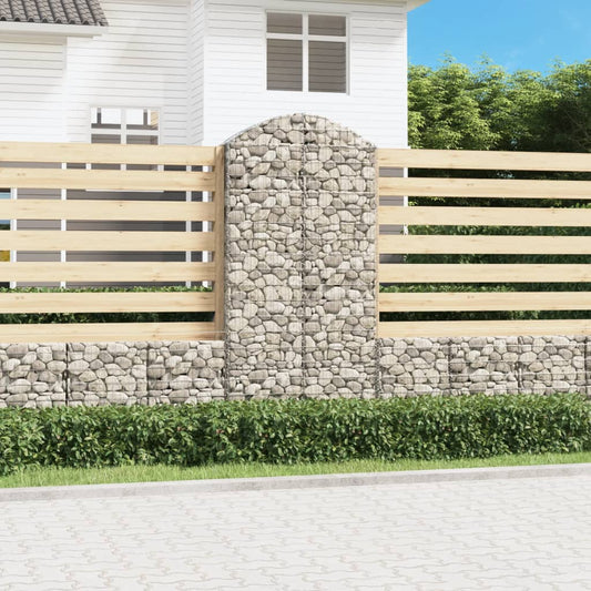 Klenutý gabionový koš 100 x 30 x 200/220 cm pozinkované železo