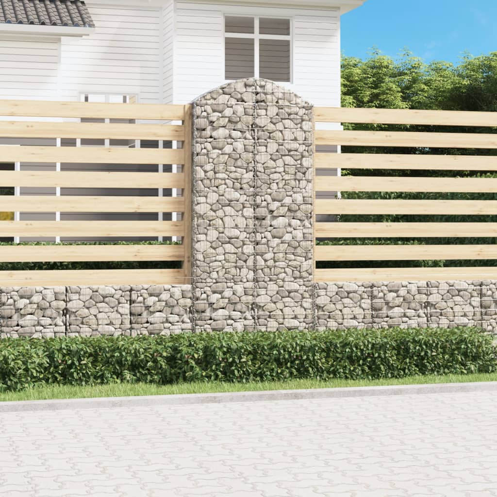 Klenutý gabionový koš 100 x 30 x 220/240 cm pozinkované železo
