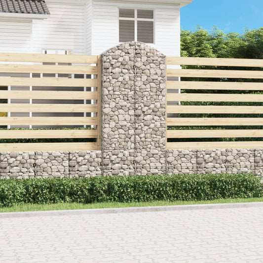 Klenutý gabionový koš 100 x 30 x 220/240 cm pozinkované železo