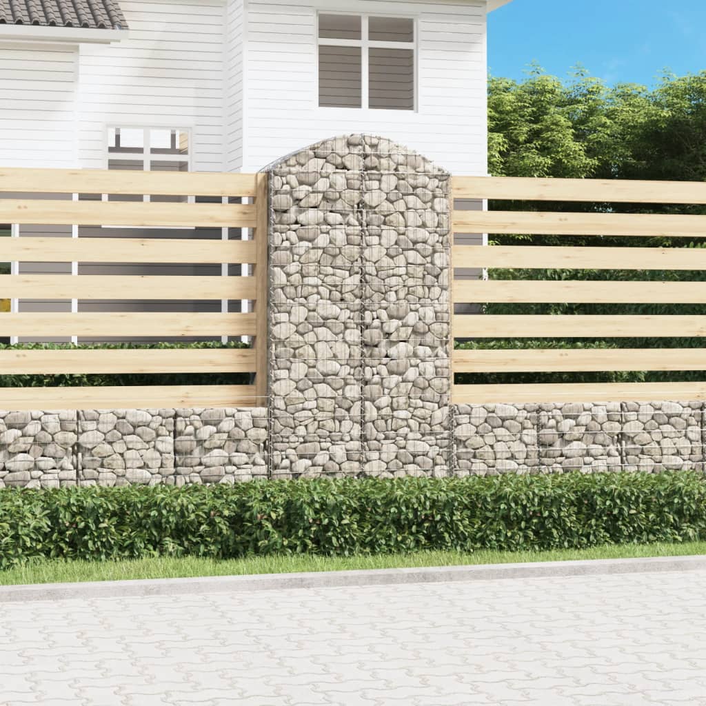 Klenutý gabionový koš 100 x 50 x 200/220 cm pozinkované železo