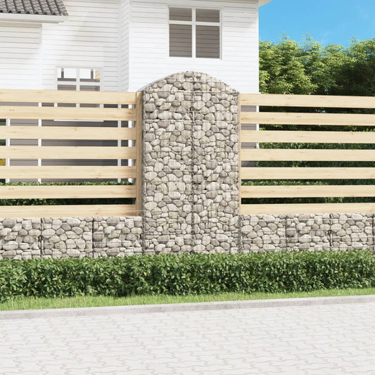 Klenutý gabionový koš 100 x 50 x 200/220 cm pozinkované železo