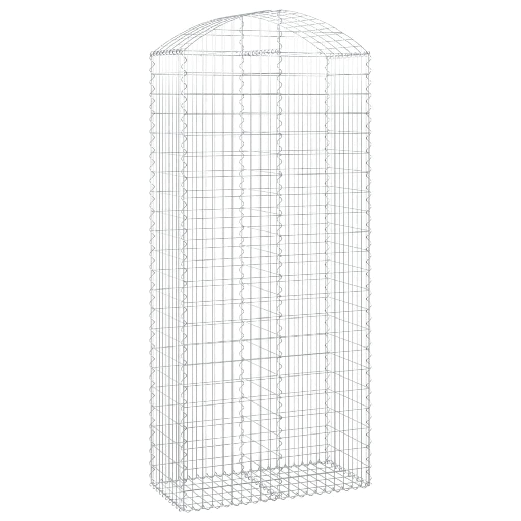 Klenutý gabionový koš 100 x 50 x 220/240 cm pozinkované železo