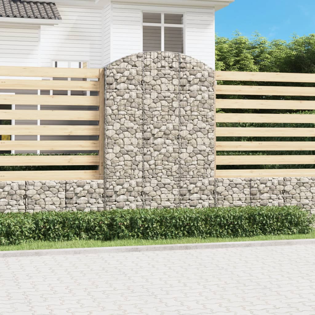 Klenutý gabionový koš 150 x 50 x 220/240 cm pozinkované železo