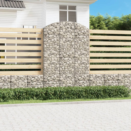 Klenutý gabionový koš 150 x 50 x 220/240 cm pozinkované železo