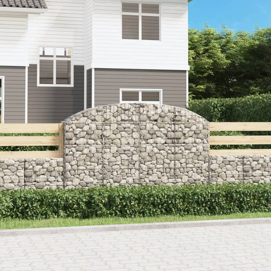 Klenutý gabionový koš 200 x 30 x 120/140 cm pozinkované železo