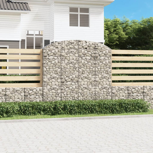 Klenutý gabionový koš 200 x 50 x 180/200 cm pozinkované železo