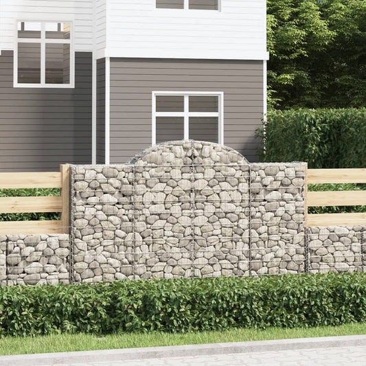 Klenutý gabionový koš 200 x 30 x 120/140 cm pozinkované železo