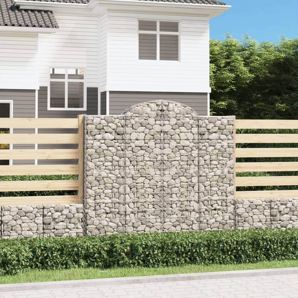 Klenutý gabionový koš 200 x 50 x 180/200 cm pozinkované železo