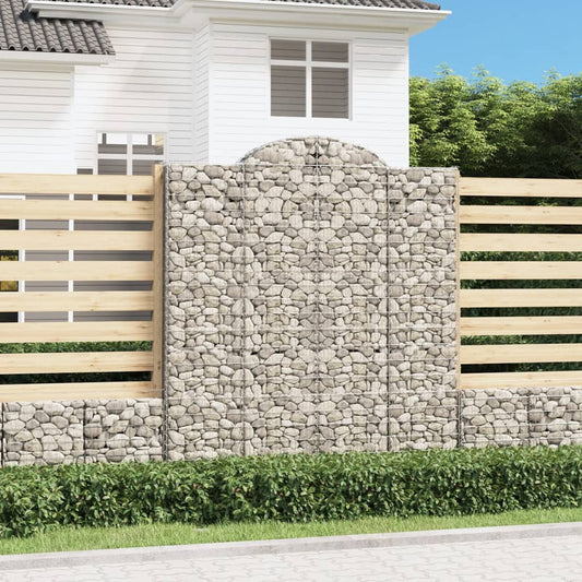 Klenutý gabionový koš 200 x 50 x 220/240 cm pozinkované železo