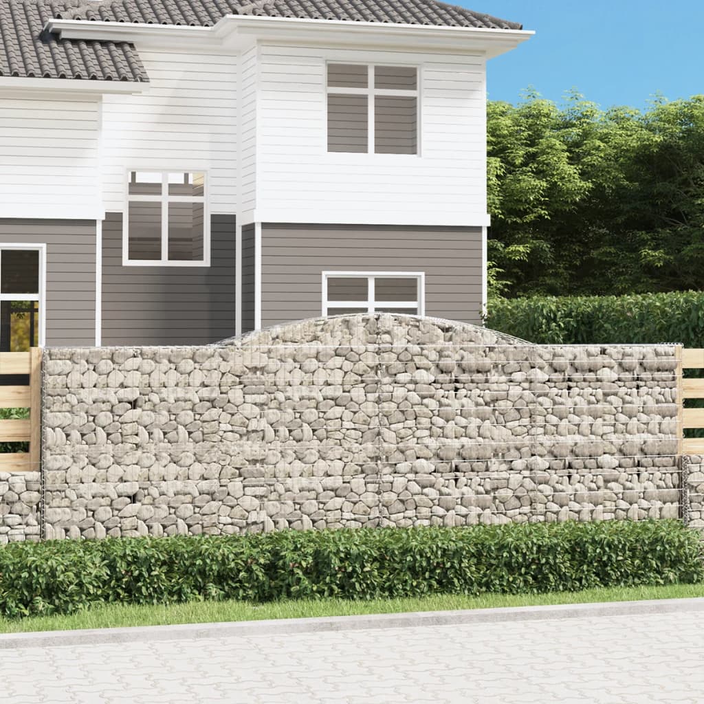 Klenutý gabionový koš 400 x 50 x 140/160 cm pozinkované železo