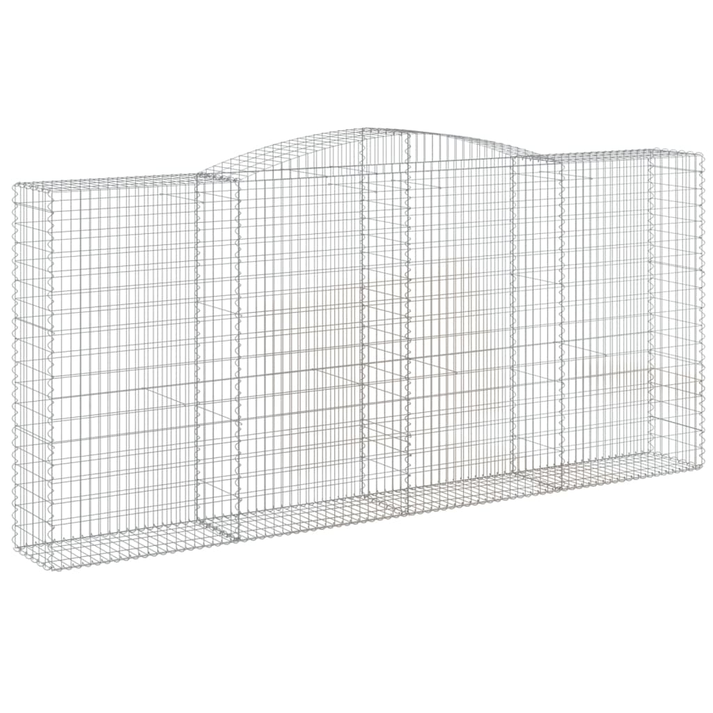 Klenutý gabionový koš 400 x 50 x 180/200 cm pozinkované železo