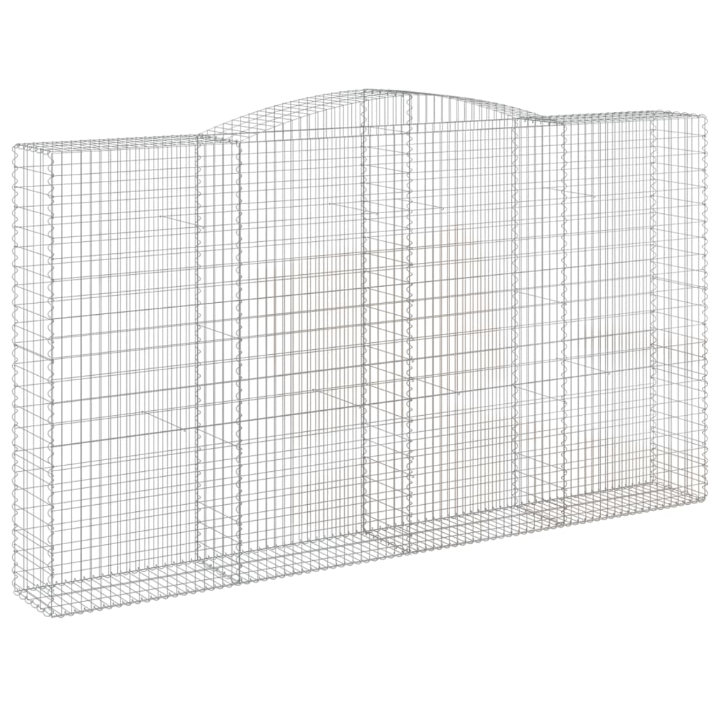 Klenutý gabionový koš 400 x 50 x 220/240 cm pozinkované železo