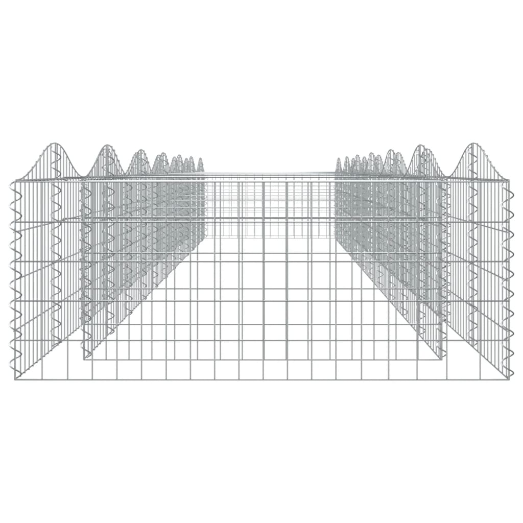 Klenutý gabion vyvýšený záhon 600x100x50 cm pozinkované železo