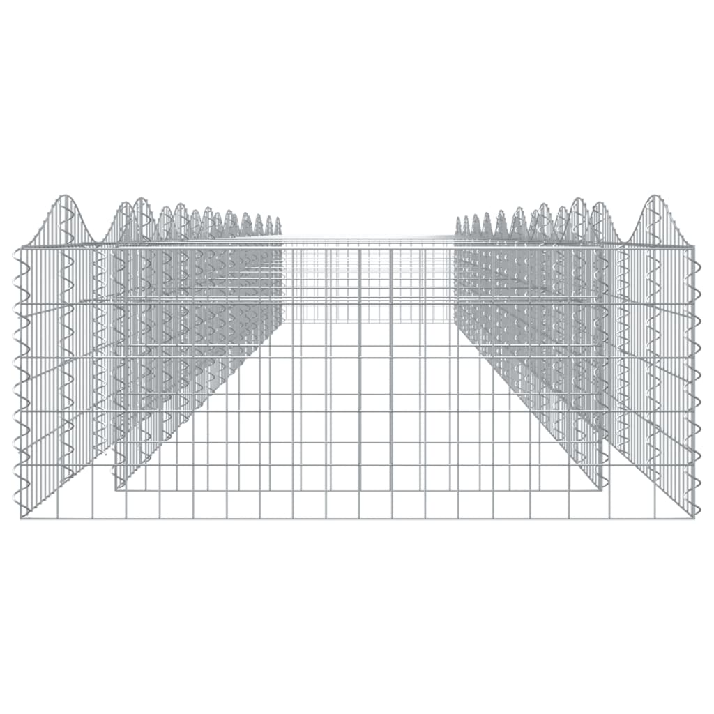 Klenutý gabion vyvýšený záhon 800x100x50 cm pozinkované železo
