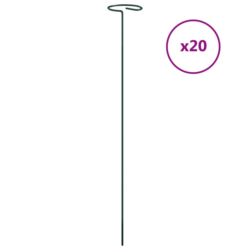 Tyčky k rostlinám 20 ks tmavě zelené 40 cm ocel