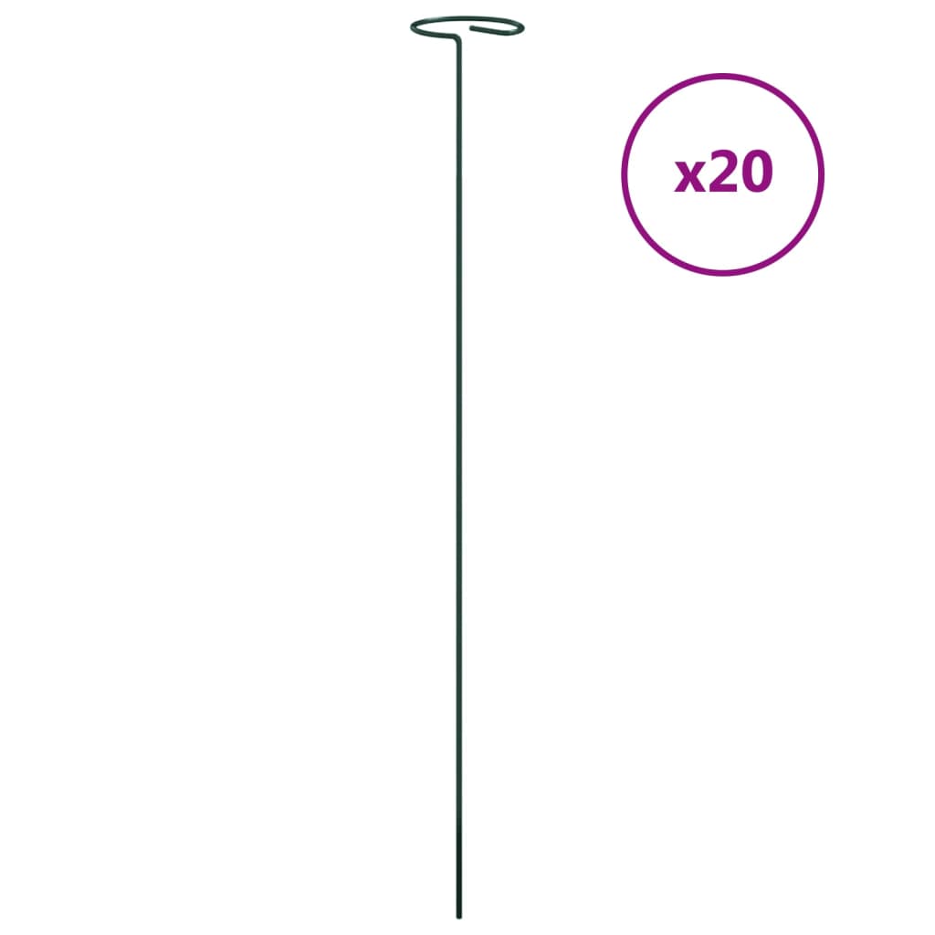 Tyčky k rostlinám 20 ks tmavě zelené 61 cm ocel
