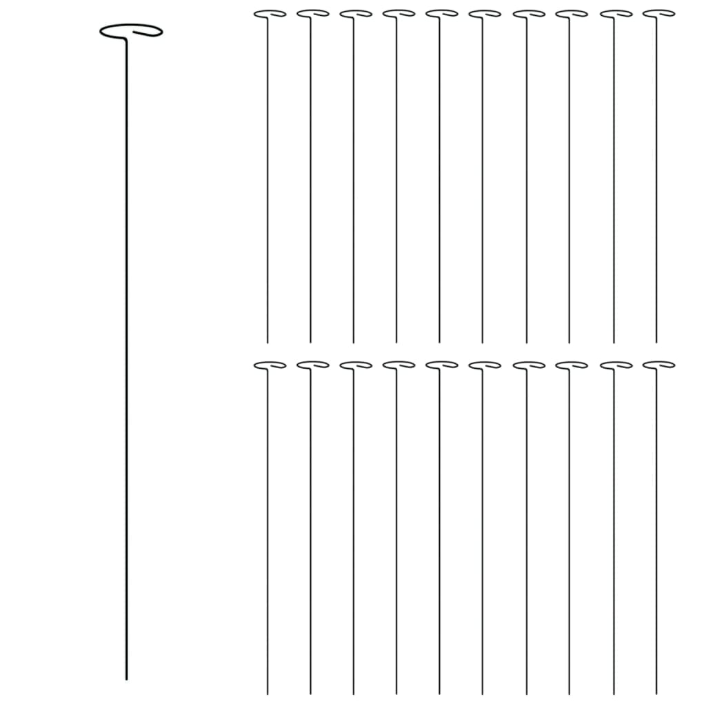 Tyčky k rostlinám 20 ks tmavě zelené 61 cm ocel