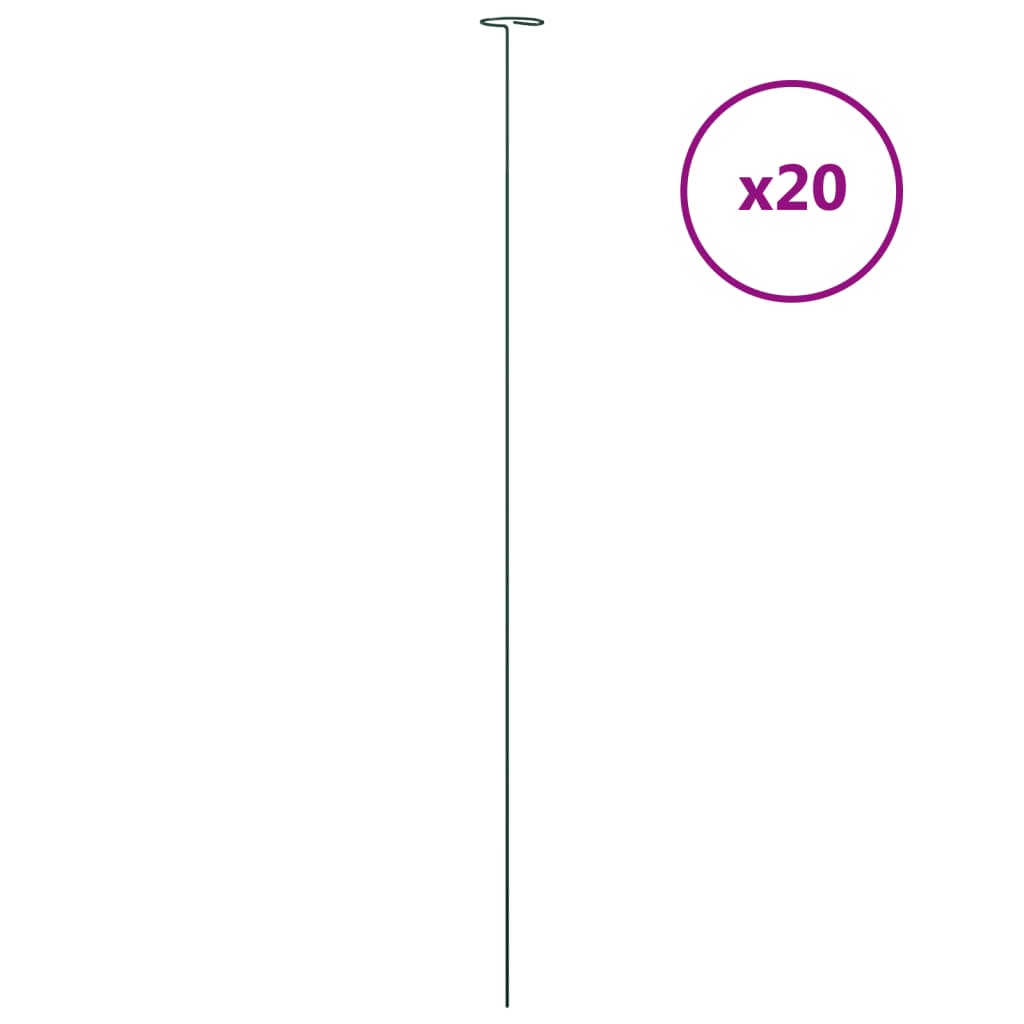 Tyčky k rostlinám 20 ks tmavě zelené 91 cm ocel