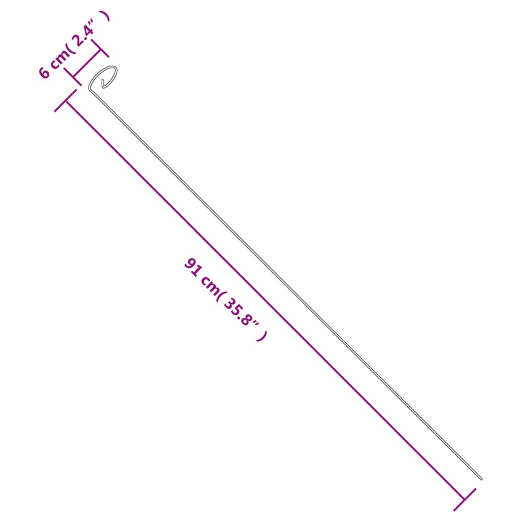 Tyčky k rostlinám 20 ks tmavě zelené 91 cm ocel
