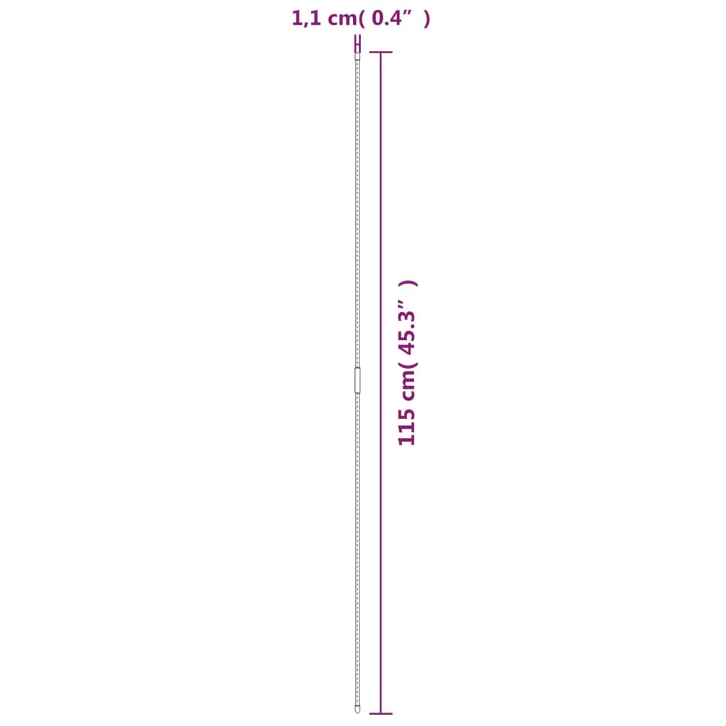 Tyčky k rostlinám 30 ks zelené 115 cm ocel