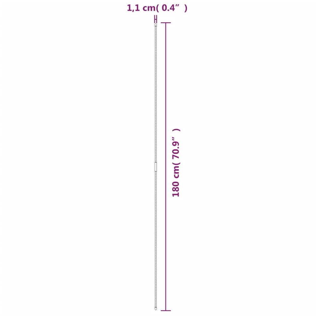 Tyčky k rostlinám 30 ks zelené 180 cm ocel