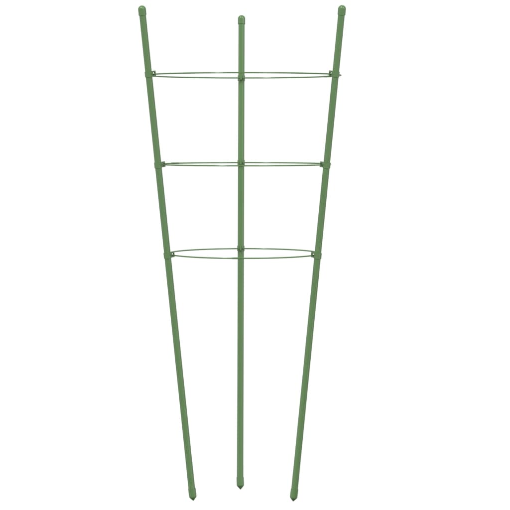 Opory pro zahradní rostliny se 3 kroužky 5 ks zelené 45 cm ocel