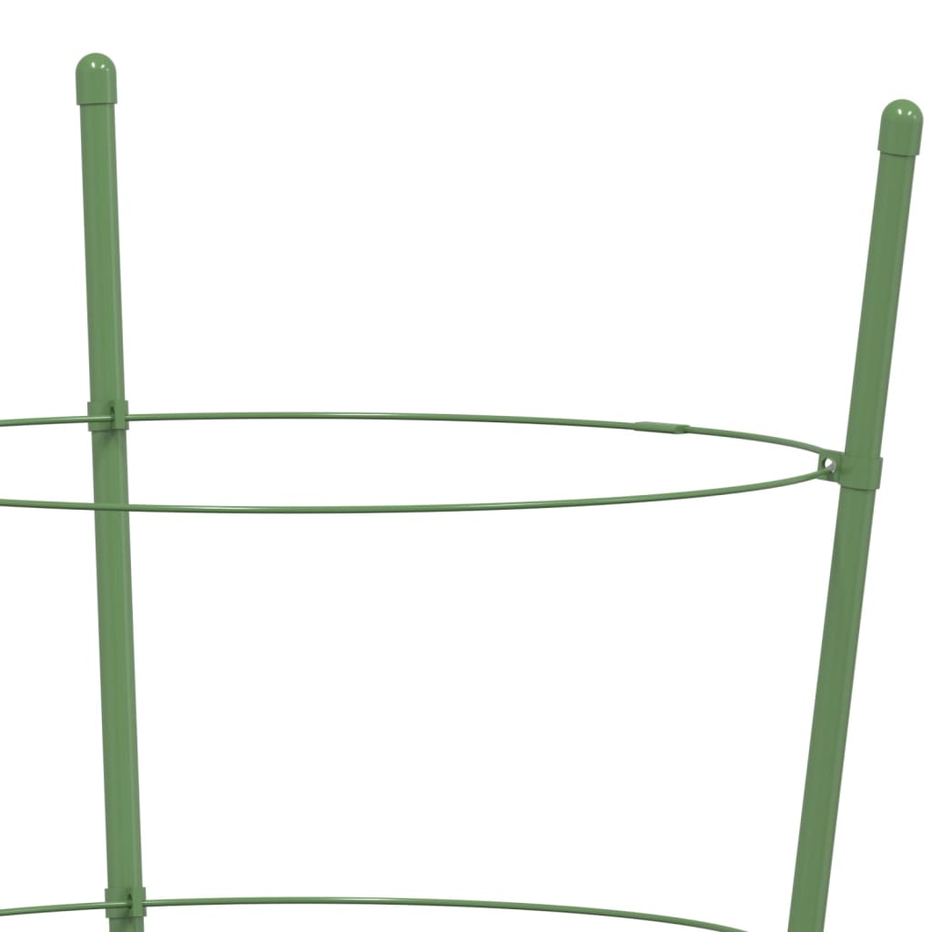 Opory pro zahradní rostliny se 3 kroužky 5 ks zelené 45 cm ocel