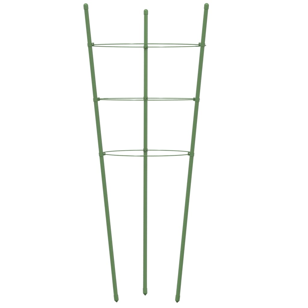 Opory pro zahradní rostliny se 3 kroužky 5 ks zelené 60 cm ocel