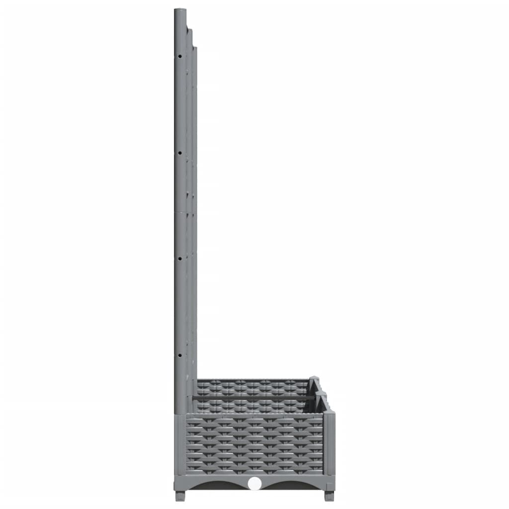 Zahradní truhlík s treláží světle šedý 80 x 40 x 121,5 cm PP