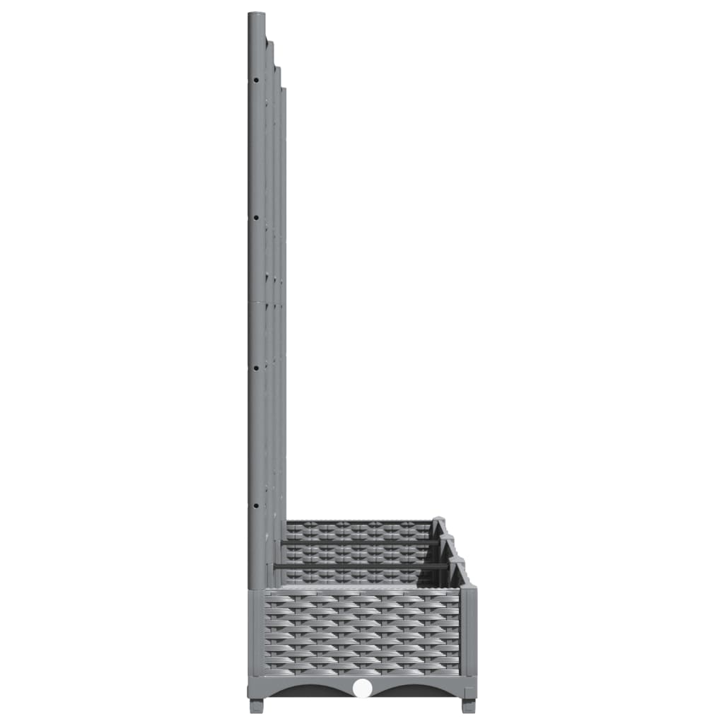 Zahradní truhlík s treláží světle šedý 120 x 40 x 121,5 cm PP