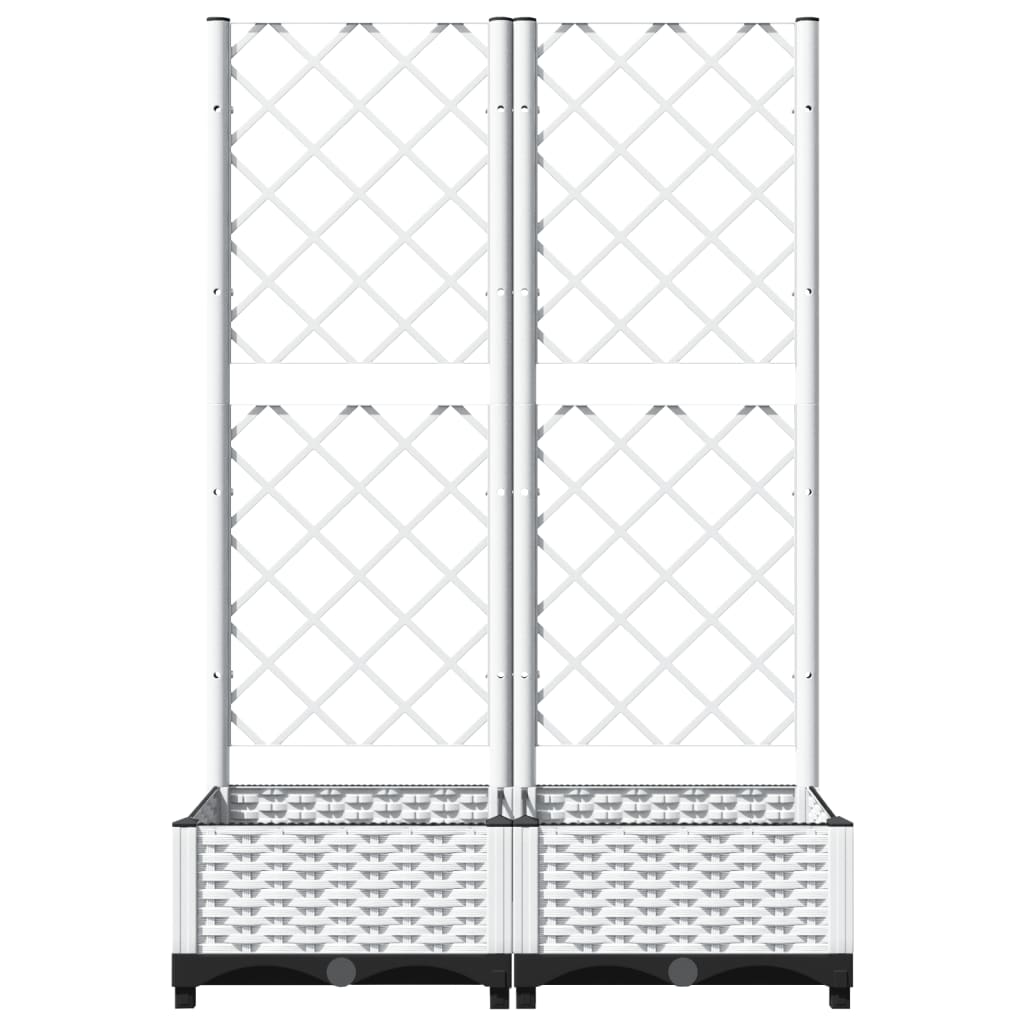 Zahradní truhlík s treláží bílý 80 x 40 x 121,5 cm PP