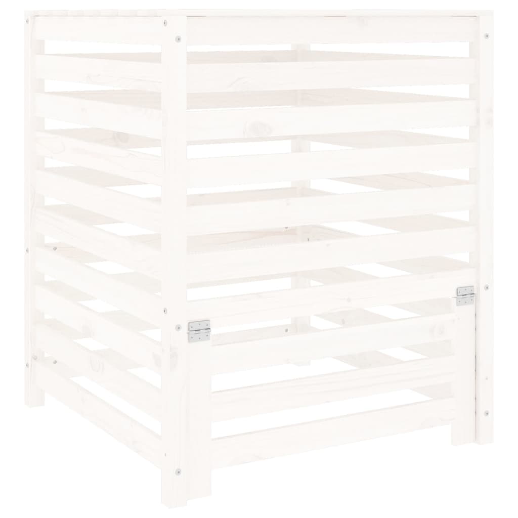 Kompostér bílý 82,5 x 82,5 x 99,5 cm masivní borové dřevo