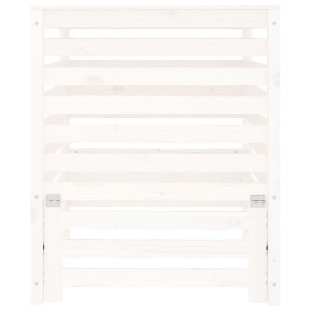 Kompostér bílý 82,5 x 82,5 x 99,5 cm masivní borové dřevo