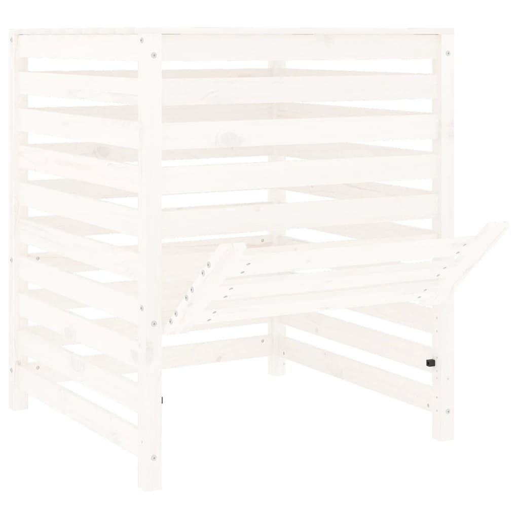 Kompostér bílý 82,5 x 82,5 x 99,5 cm masivní borové dřevo