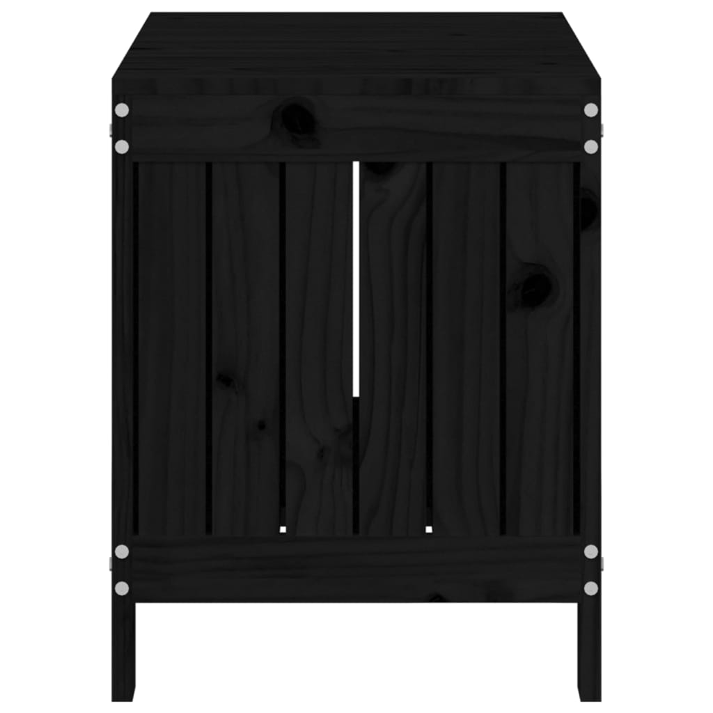 Zahradní úložný box černý 76 x 42,5 x 54 cm masivní borovice