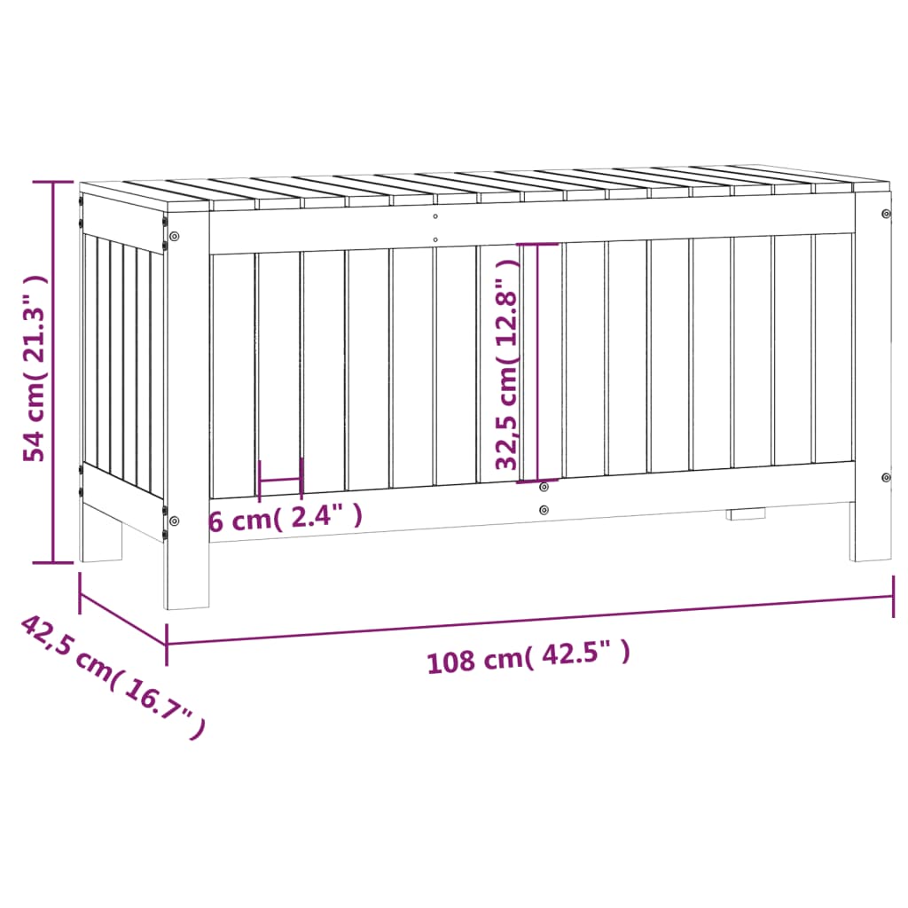 Zahradní úložný box medově hnědý 108x42,5x54cm masivní borovice