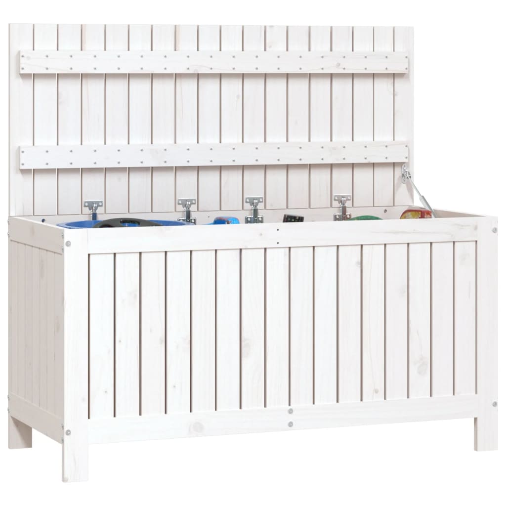 Zahradní úložný box bílý 115 x 49 x 60 cm masivní borové dřevo