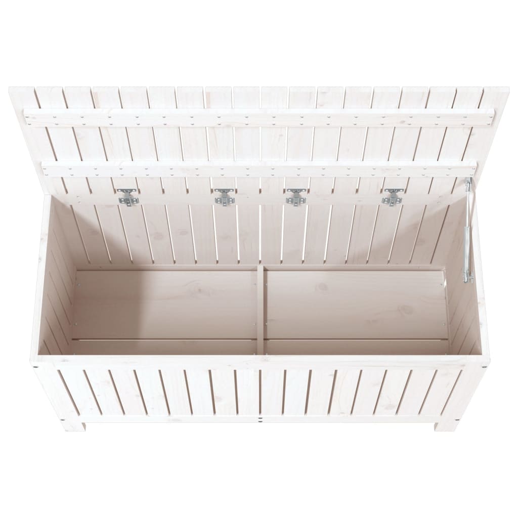 Zahradní úložný box bílý 115 x 49 x 60 cm masivní borové dřevo