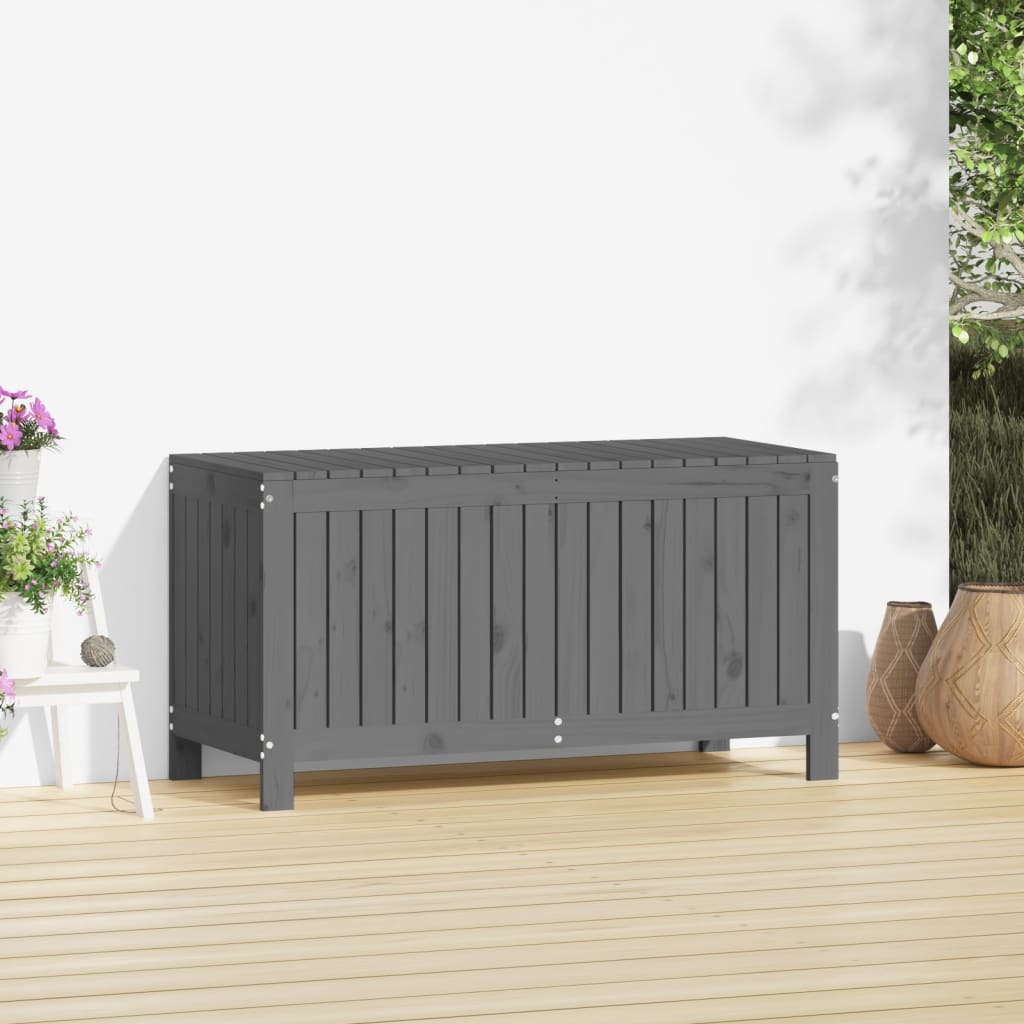 Zahradní úložný box šedý 115 x 49 x 60 cm masivní borové dřevo