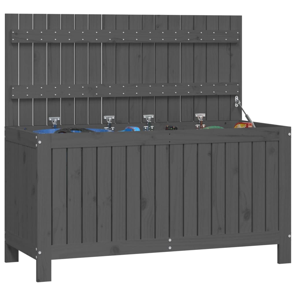 Zahradní úložný box šedý 115 x 49 x 60 cm masivní borové dřevo