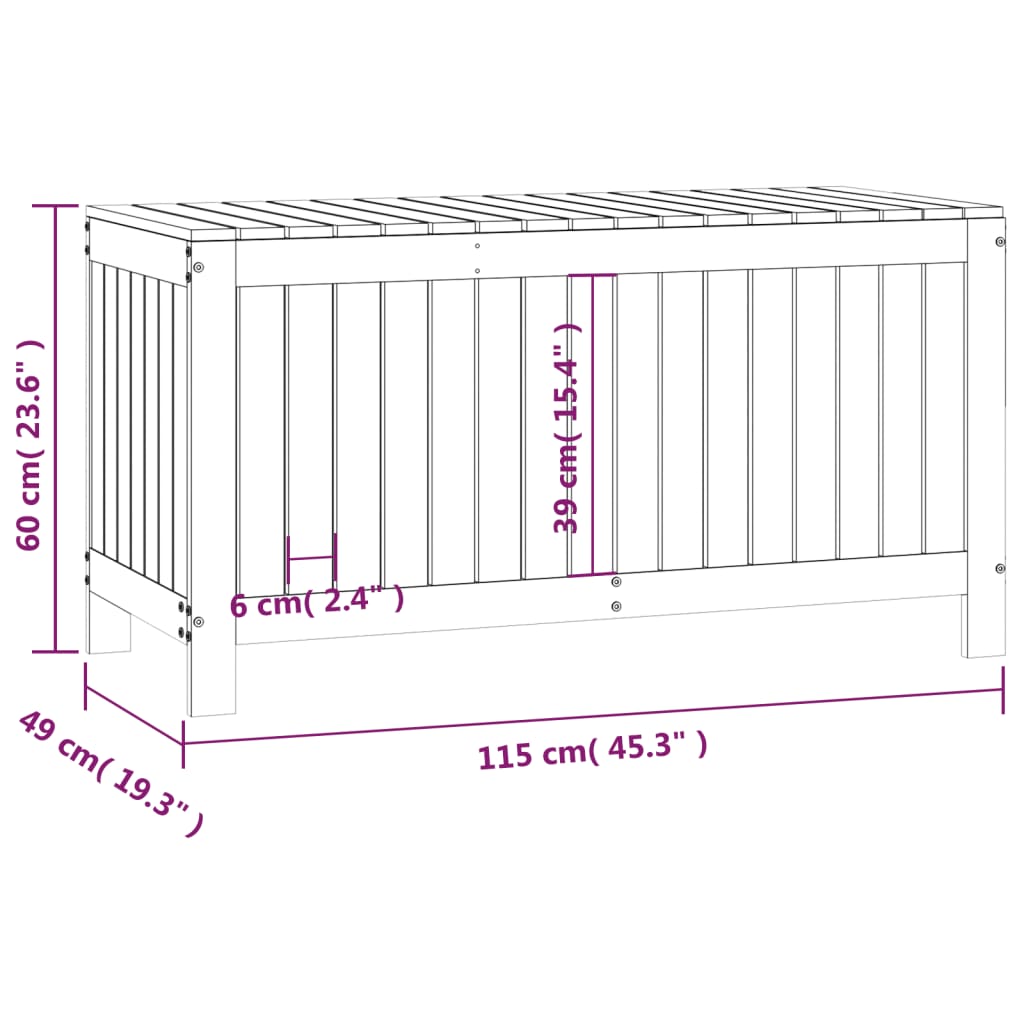 Zahradní úložný box medově hnědý 115x49x60 cm masivní borovice