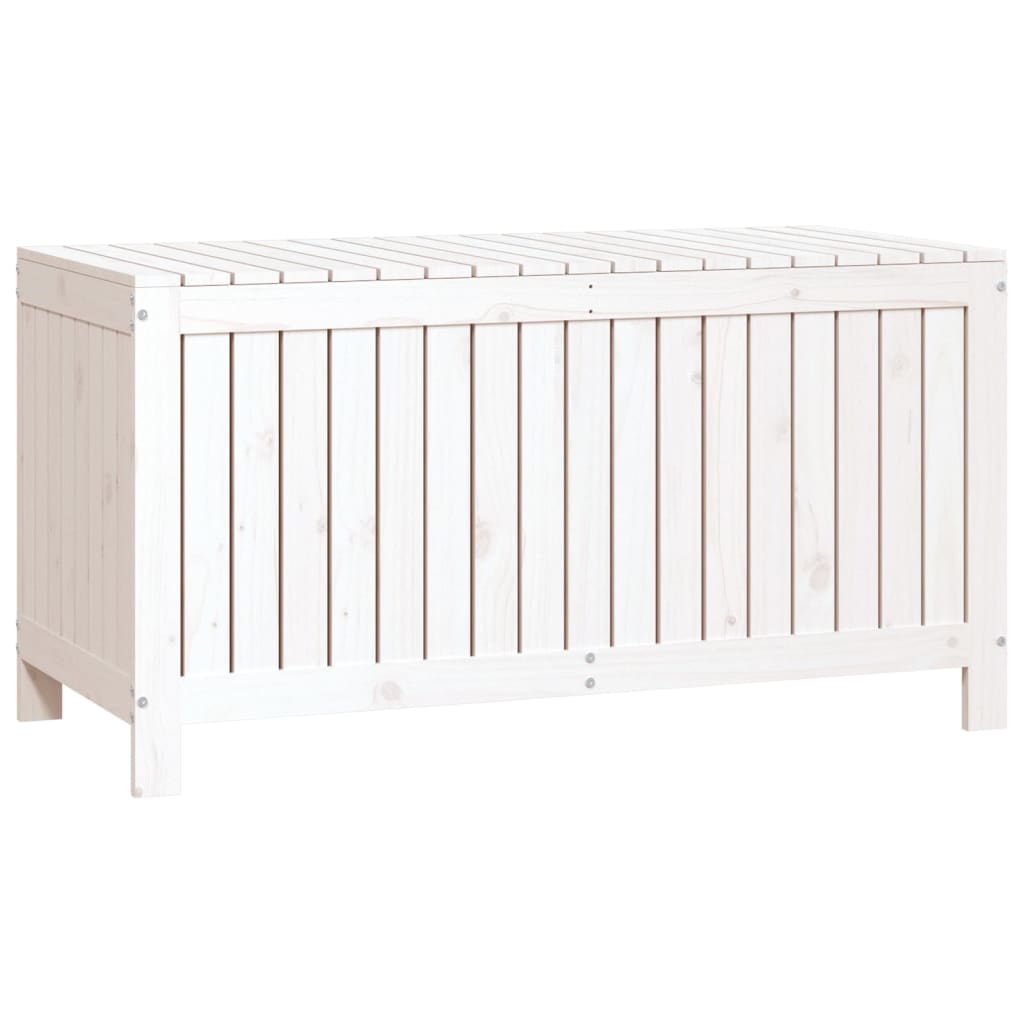 Zahradní úložný box bílý 121 x 55 x 64 cm masivní borové dřevo