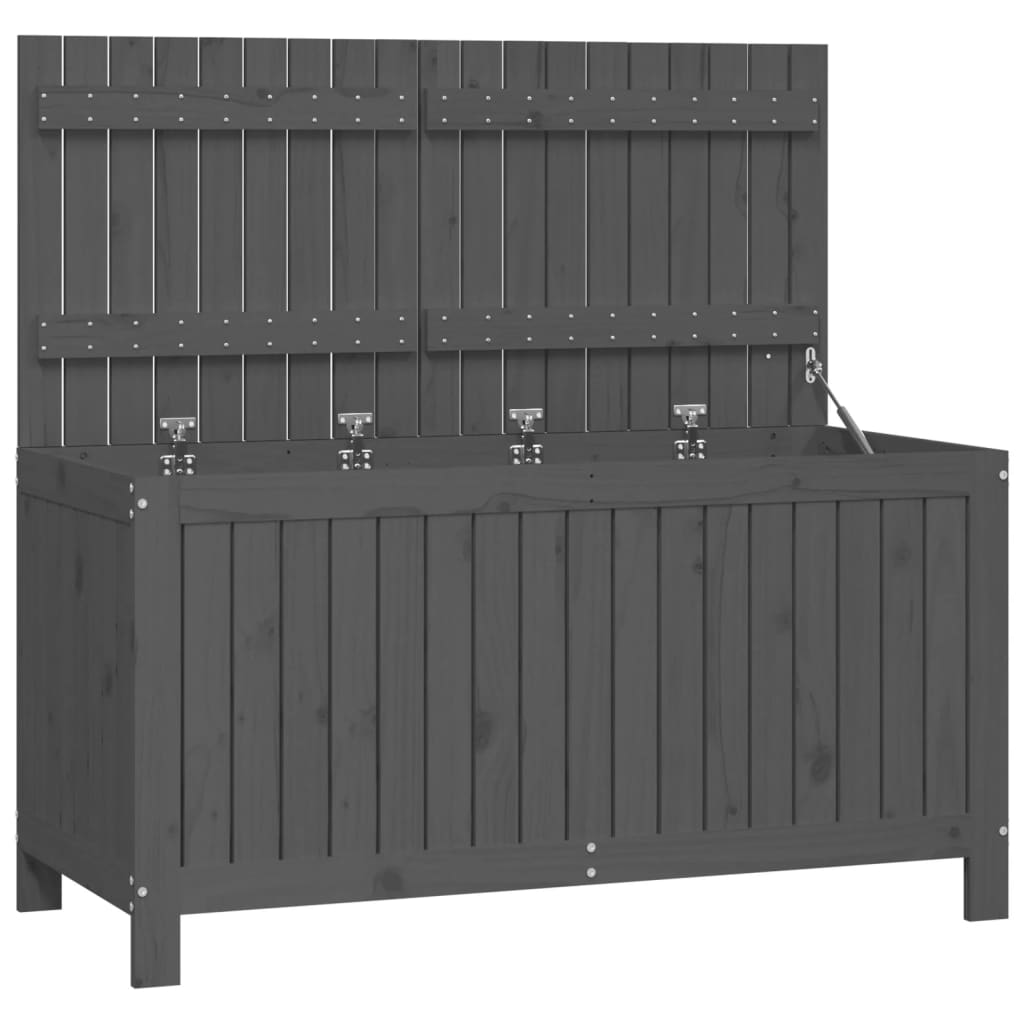 Zahradní úložný box šedý 121 x 55 x 64 cm masivní borové dřevo