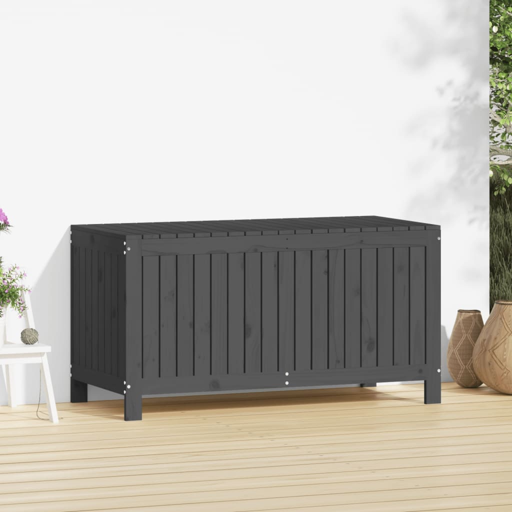 Zahradní úložný box šedý 121 x 55 x 64 cm masivní borové dřevo
