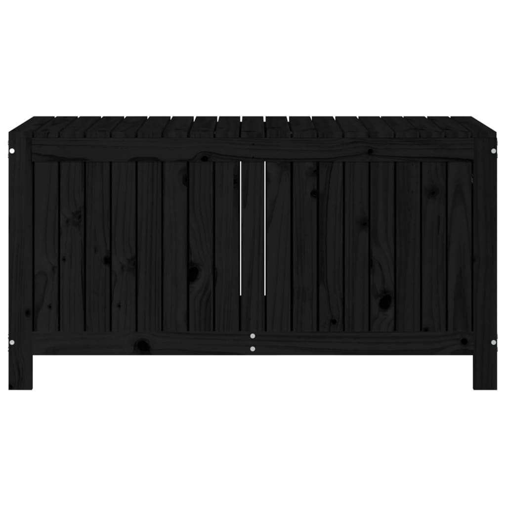 Zahradní úložný box černý 121 x 55 x 64 cm masivní borové dřevo