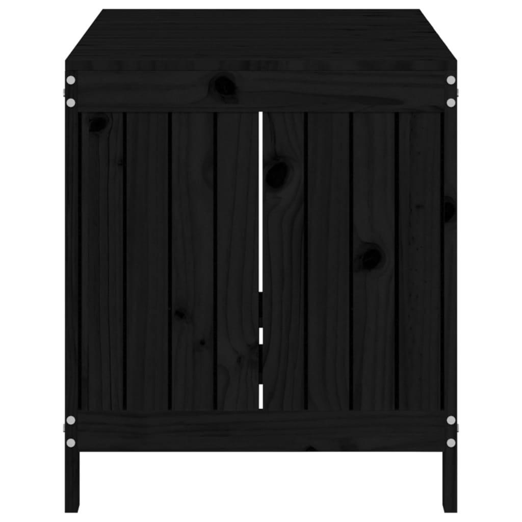 Zahradní úložný box černý 121 x 55 x 64 cm masivní borové dřevo