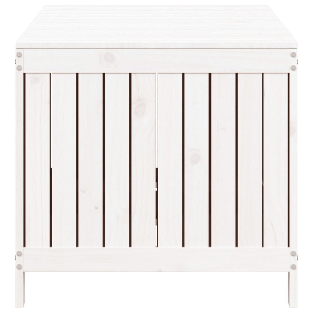 Zahradní úložný box bílý 147 x 68 x 64 cm masivní borové dřevo