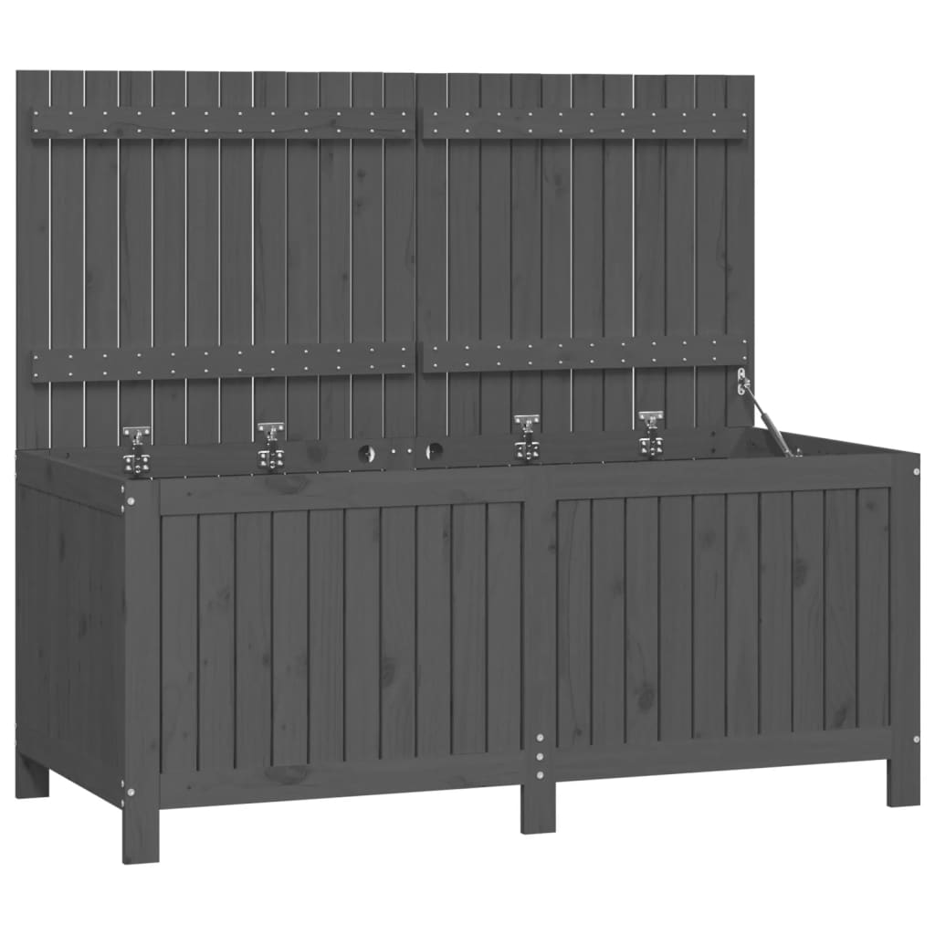 Zahradní úložný box šedý 147 x 68 x 64 cm masivní borové dřevo