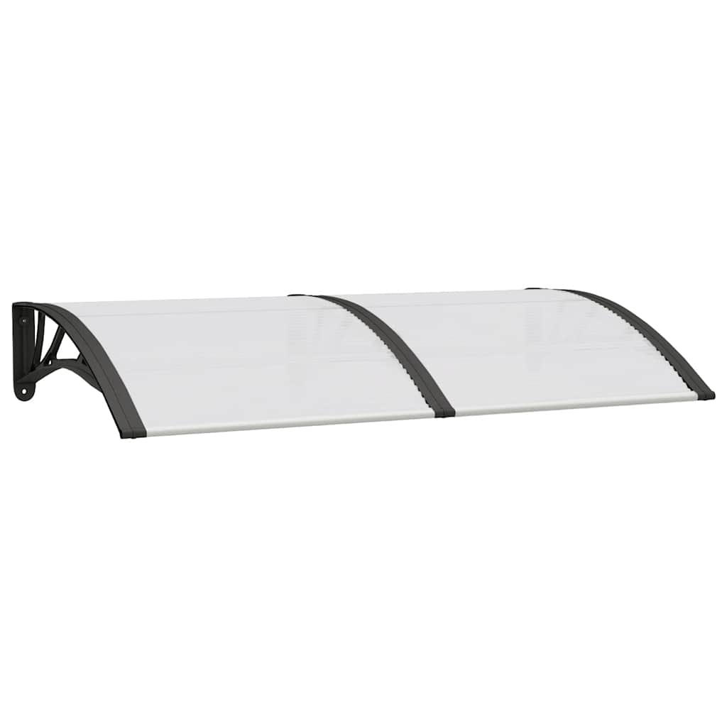 Vchodová stříška černá a průhledná 150 x 75 cm polykarbonát