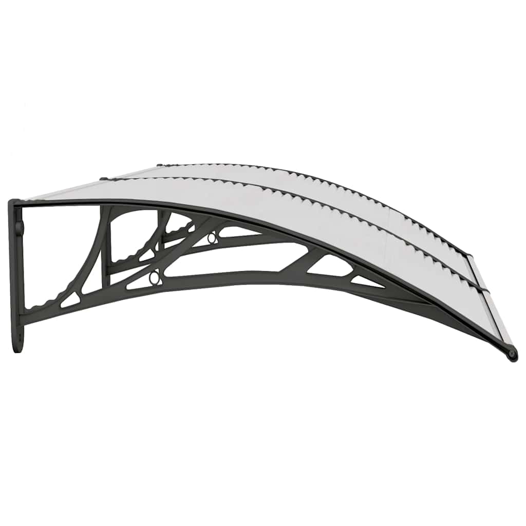 Vchodová stříška černá a průhledná 150 x 75 cm polykarbonát